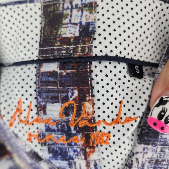 ALEX VANDO Men's Geo Printed Stretch Dress Shirt Small NWT - Picture 9 of 10